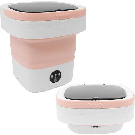 Mini machine à laver, portable, pliable, 12 l, avec tuyau de vidange et panier d'égouttement, petite machine à laver électrique pour sous-vêtements, chaussettes