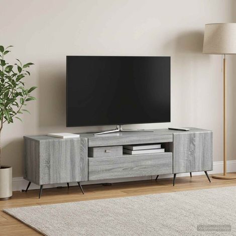 vidaXL LED TV Cabinet Grey Sonoma Engineered Wood (1/5)