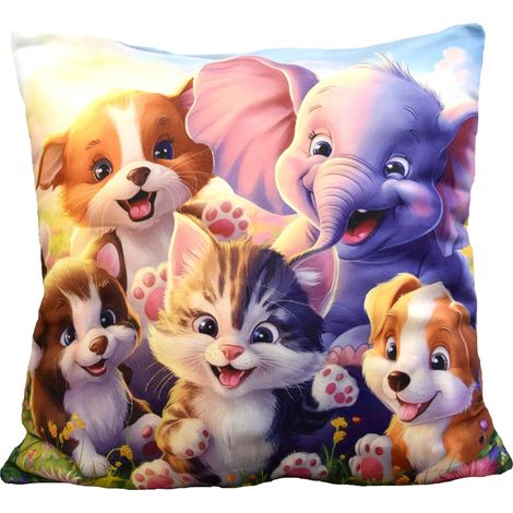 Funda de almohada de terciopelo 40/40 Funda de almohada decorativa de terciopelo suave ANIMALES (1/5)