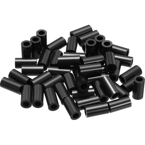 50Pcs Entretoise ABS M4 x 7mm OD x 14mm L Rondelles d'Espacement Rondes en Plastique Noir, Écrou d'Écartement Non Fileté pour Vis, Boulons, Prise Électrique (1/5)