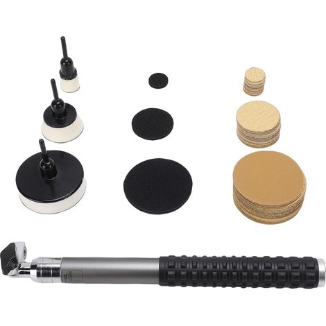 Kit de ponçage manuel - Tampons de polissage, papier abrasif et poignée en aluminium pour le polissage et la finition des projets de travail du bois (1/5)
