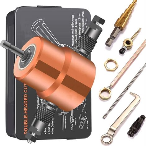 360° Rotating Double Head Sheet Nibbler – Precise cutting up to 2mm – Speed 1500-3000 rpm – For metal, plastic and wood (1/5)