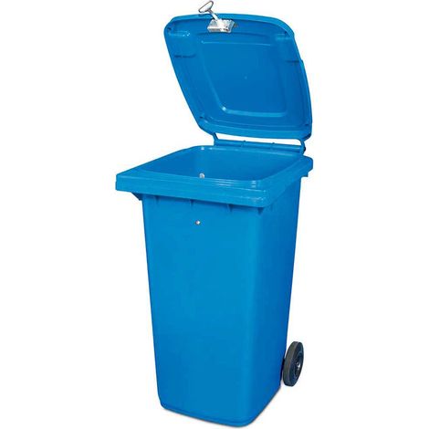 BRB Abschließbare 120 Liter Mülltonne, blau, mit Dreikantschlüssel verschließbar, BxTxH 480x550x930 mm (1/3)