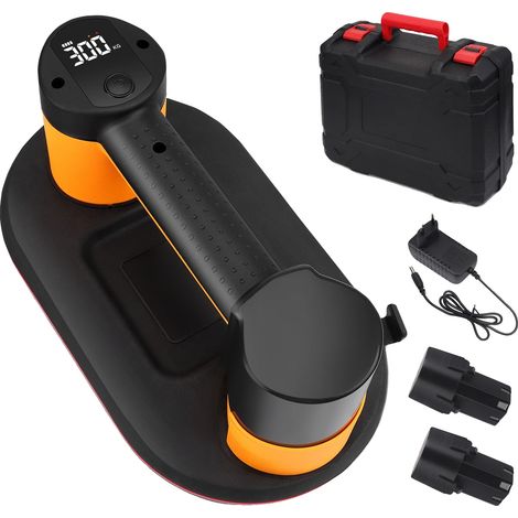 Lève-suceur électrique, diamètre de 27 cm, capacité de charge de 300 kg, batterie rechargeable, écran LCD, système à double vide (1/5)