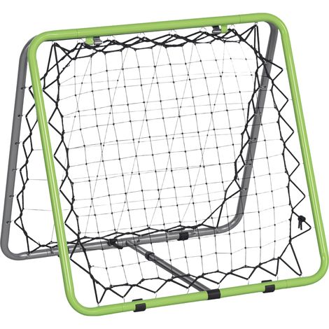 Rebondeur de football Kickback Goal Rebond Mur de filet pour Baseball Basket Rebond bilatéral réglable en 5 niveaux Métal vert + Noir 75 x 75 x 64 cm (1/5)