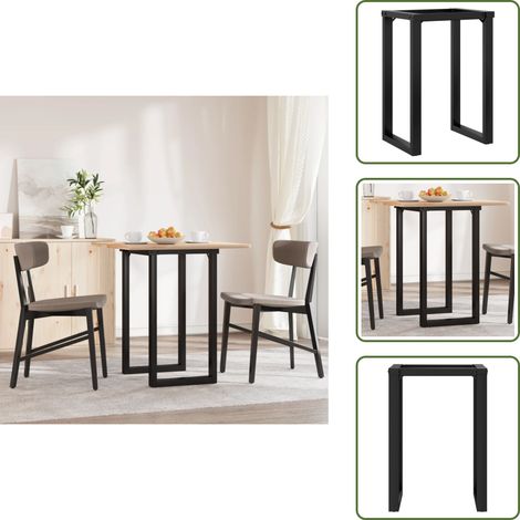Tavolino industriale - vidaXL Telaio Gambe a O per Tavolo da Pranzo 50x40x73 cm in Acciaio - Gambe per tavolo