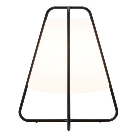 Lampada Led Teepee Zafferano Ricaricabile - Touch, da Interno ed Esterno IP65, Design Moderno Senza Fili Nera