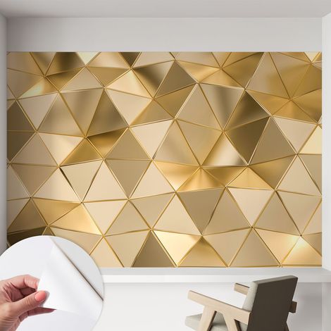 Selbstklebend Tapete - abwaschbar - Raumgestaltung Schlafzimmer Wohnzimmer Tapete Dreieckige Muster 152x104 cm (1/5)