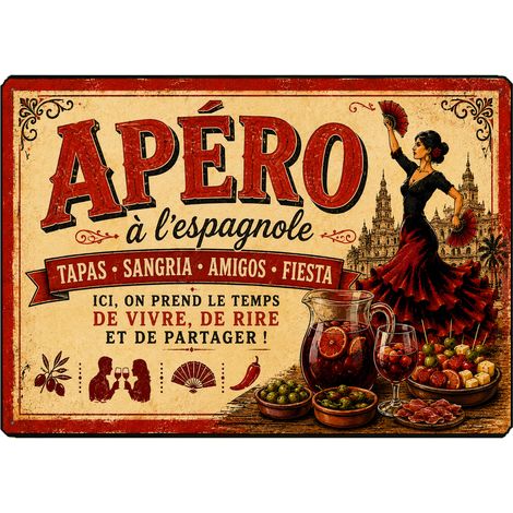 Planche en verre apéro espagnol tapas sangria 29 x 20 cm (1/2)