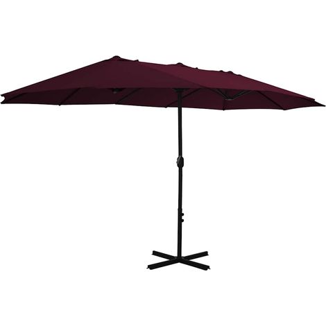 Maison Exclusive - Ombrellone da Esterni con Palo in Alluminio 460x270 cm Bordò (1/5)