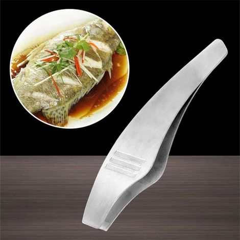1Pinzas de acero inoxidable para espinas de pescado, pinzas para alimentos, pinzas para alimentos, herramientas para depilar, pinzas curvas para jamón, pinzas de cocina, herramientas para mariscos.
