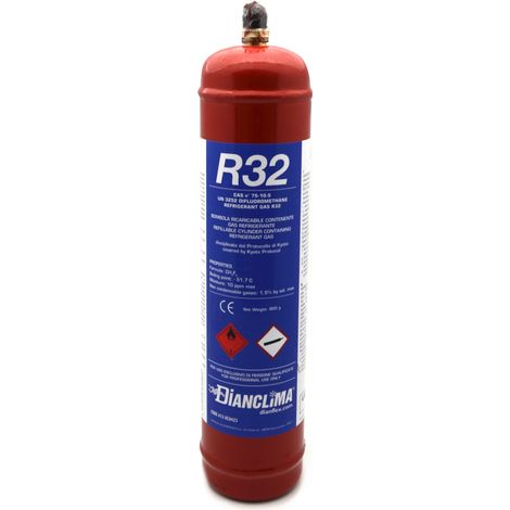BOUTEILLE RECHARGEABLE CONTENANT DU GAZ RÉFRIGÉRANT R32 Poids: 780 g