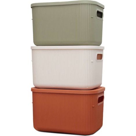 Set di scatole portaoggetti Set Light Verde Tile Rosso Cream (1/3)