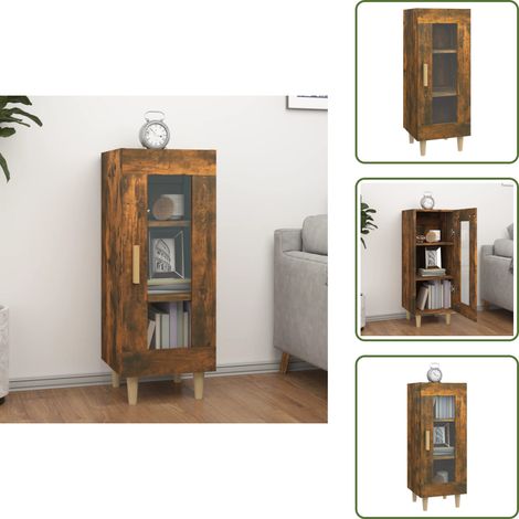 Credenza con scomparti - vidaXL Credenza Rovere Fumo 34,5x34x90 cm in Legno Multistrato - Credenza per casa