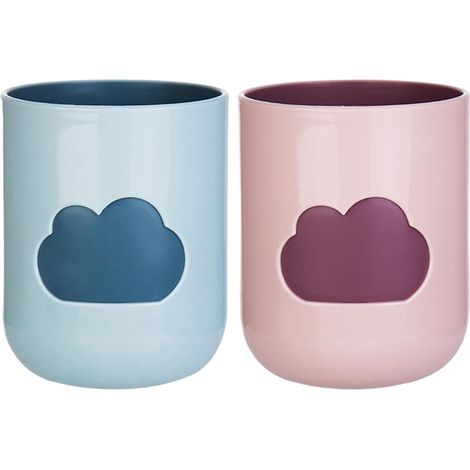 Gobelets en plastique, 2 pièces – tasses voyage motif nuage, idéal pique-niques et fêtes. (1/5)