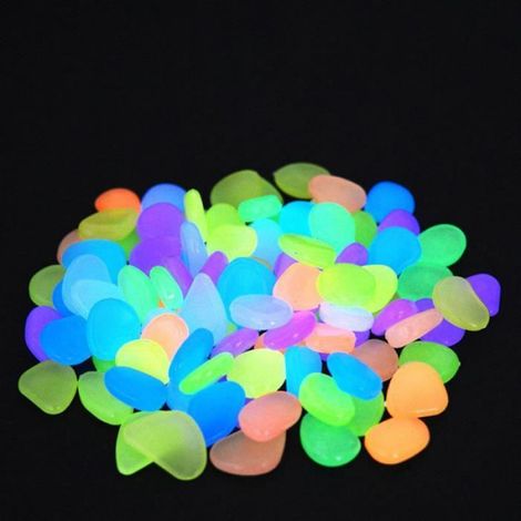 100pcs rougeoyant de cailloux de poissons de poissons de poissons de galets lumineux décorations d'aménagement paysager Style 1 (1/4)