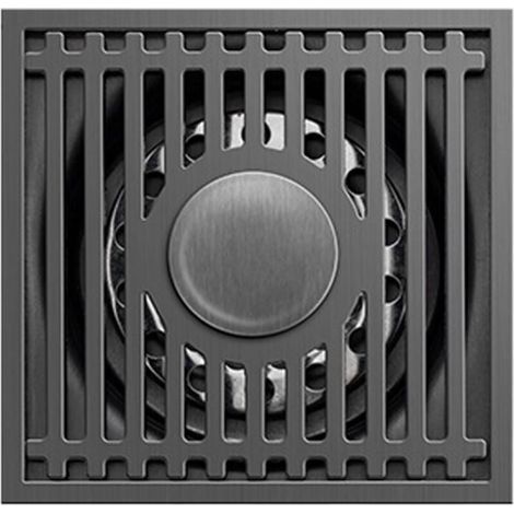 Size 10 x 10 CM - Grey Square Stainless Steel Floor Drain for Washing Machine, Odor-Proof, Anti-Clogging, Bathroom Shower Floor Drain with Removable Cover (1/5)