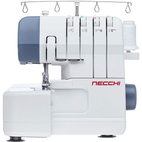 Necchi NCN11C Tagliacuci 2 3 4 fili 1300 punti al minuto telaio metallo braccio libero luce LED