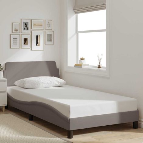 Bettgestell "Dover" Taupe 100x200 cm Stoff