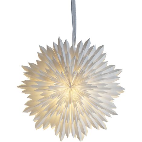 EGLO Weihnachtsstern für innen, Dekostern aus Papier zum Aufhängen, Fensterdeko in Weiß, 3D Adventsstern, Wand Deko Wohnzimmer, Ø 50 cm (1/5)