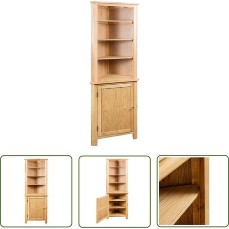 The Living Store Armoire d'angle 59x36x180 cm Bois de chêne massif - Meuble D'angle - Armoire D'angle - Meuble De Rangement - Armoire Bois - Armoire Chêne (1/5)