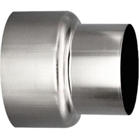 Raccord réducteur conduit cheminée acier inoxydable Ø 80 mm – Ø 60 mm – Raccordement conduits double paroi – Ciment haute température (1/4)