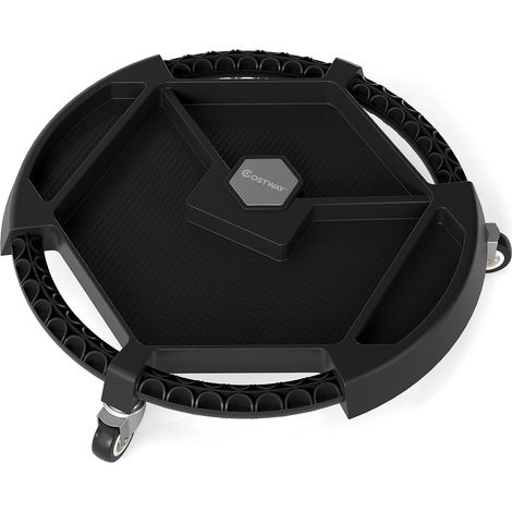 COSTWAY Mobile Automotive Tool Creeper with 3 Swivel Casters 4 Compartments Black (1/5)
