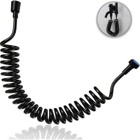 5 Mètre Flexible de Douche, Télescopique Flexible WC Douchette Lavabo Tuyau de Douche à Ressort Tuyau En Spirale pour Douchettes à Main Bidet Lavabo Baignoire Toilettes (1/5)