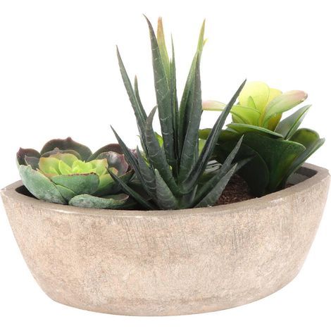 1 plante succulente artificielle, plante succulente imitant une plante succulente en pot, plante verte-16x14cm-Green (1/3)