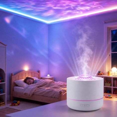 Aroma Diffuser ätherische Öle Sternenhimmel, Auto Aus Nachtlicht Kind, 6in1 Flamme Zuhause (1/5)