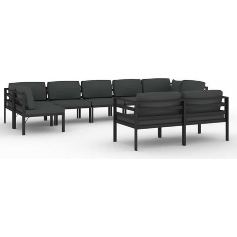 Maison Exclusive - 9-tlg. Garten-Lounge-Set mit Kissen Aluminium (1/5)