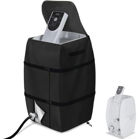 Housses universelles pour Pompe de Chauffe-Eau, 43 x 38 x 54 cm, Housses de Pompe gonflables pour Spa et (Noir) (1/5)