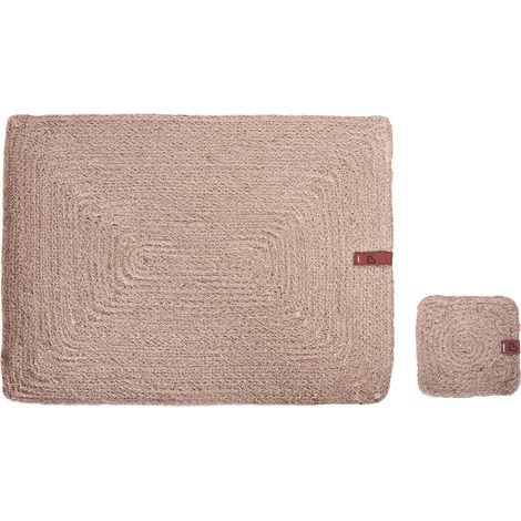 12 Piece Placemats and Coasters Set SALTBUSH Natural Jute