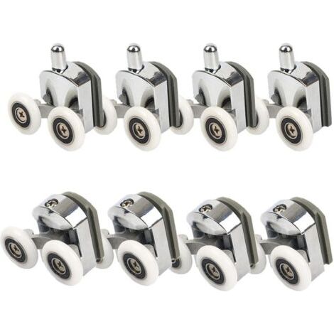 Roulettes de porte de douche, Roulettes de porte de douche 23mm Roulettes de curseur Poulies 8PCS Diamètre de la porte de douche Haut Bas Pièces de rechange de salle de bain (1/5)