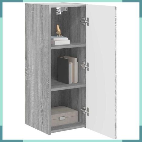 892301 Meuble TV mural Gris Sonoma 30 x 31 x 80 cm Bois d'ingénierie (1/5)