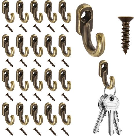 40 mini crochets décoratifs en fer bronze, idéaux pour accrocher photos et éléments de décoration murale, fixation simple et solide (1/5)