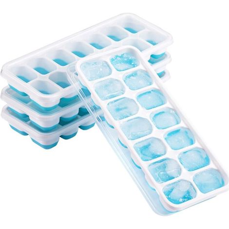 Set of 4 silicone ice cube trays and 14 with lids. - AquaForge (1/5)