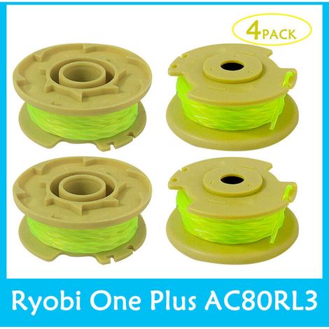 4 carretes de hilo de repuesto de nailon para desbrozadora RYOBI AC80RL3 (4 carretes de hilo) -Crezuo