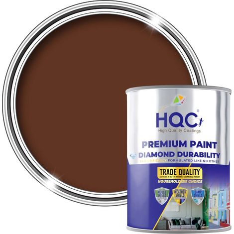 HQC Wood Paint - Weatherproof for Fences, Gates, Sheds & Furniture - Leaf Brown - 20L