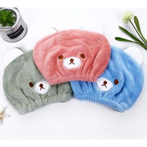 Serviette Turban Pour Cheveux - Microfibre 24 x 18 cm - Pour Enfant Et Adulte - 2 Pièces