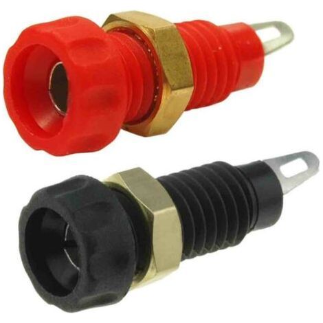 Fiche banane femelle 4 mm  Noir, Rouge Femelle 10A 30 V ac, 60V c.c. (1/4)