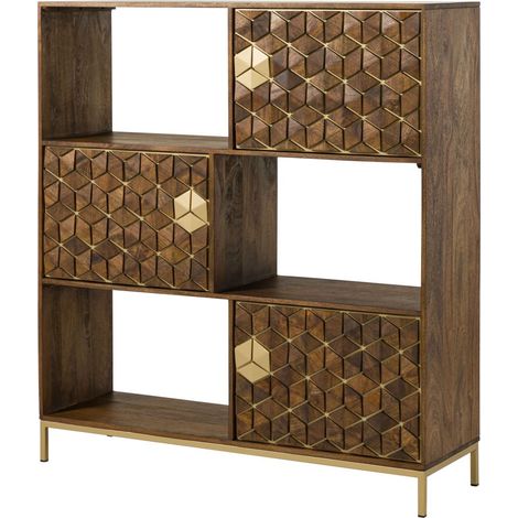 Regal Mango 130x40x142,5 braun geölt DIAMOND 219 (1/3)