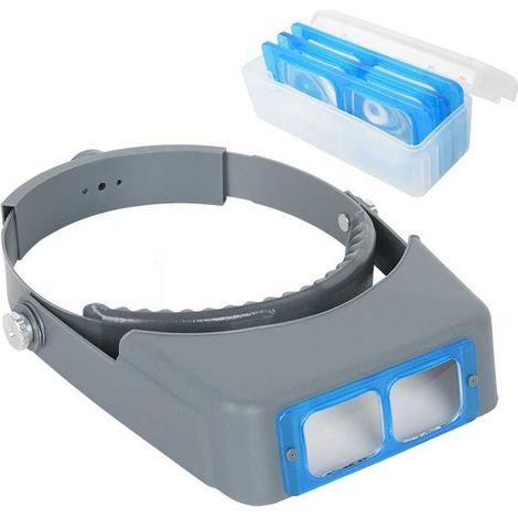 Binokularlupe, vier Vergrößerungsstufen, austauschbare optische Glaslinsen, Handy-Reparatur, Lesen, Kreuzstich, Kopflupe.