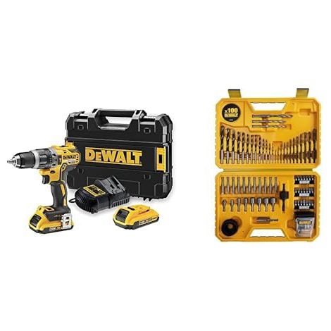 Perceuse Visseuse à Percussion Brushless XR 18V Li-Ion 2Ah - Perceuse sans Fil avec Coffret TSTAK, Éclairage LED - 420W (1/5)