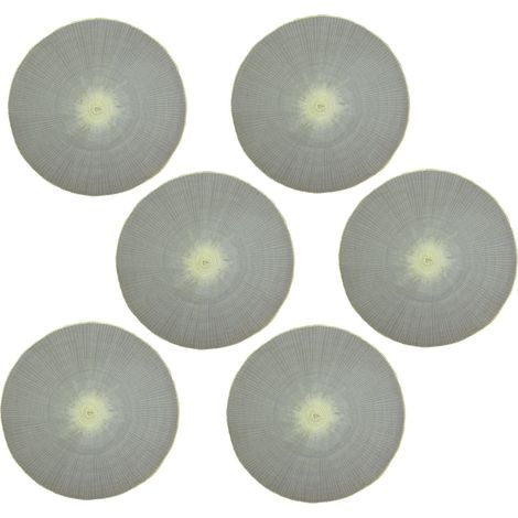 Lot de 6 sets de table ronds en jute GREGE (1/2)