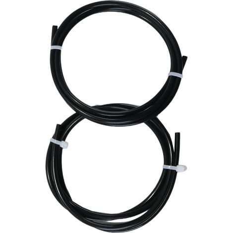 Lot de 2 tuyaux en silicone flexible, 2 mm ID x 4 mm OD, tuyau eau/air noir 1 m (1/5)