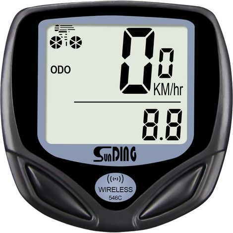 Compteur vélo sans fil étanche avec écran LCD rétroéclairé, odomètre et chronomètre – Modèle Versailles (1/5)