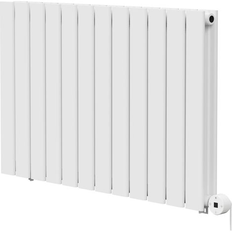 Hudson White 600mm x 908mm Horizontal Digital Thermostatic Electric Double Panel Radiator (1/5)