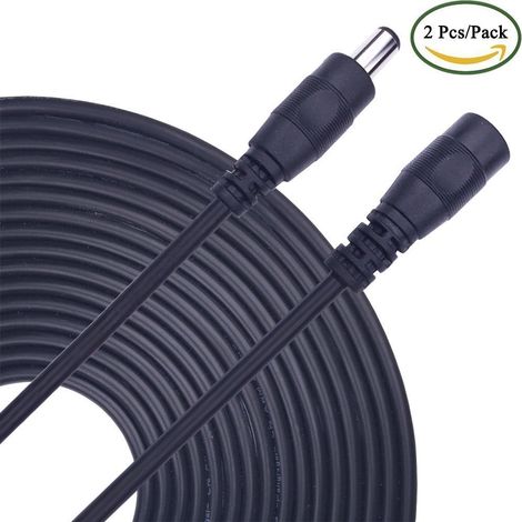 1-meter DC LED Extension Cable Connector, Male and Female DC Connector