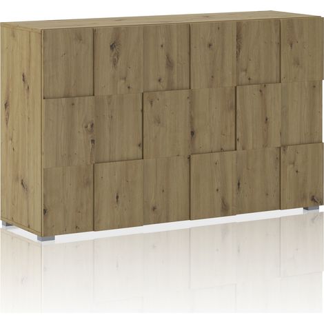 Madia 3 ante effetto legno finitura rovere cm. H.84,5 x L.138 x P.42